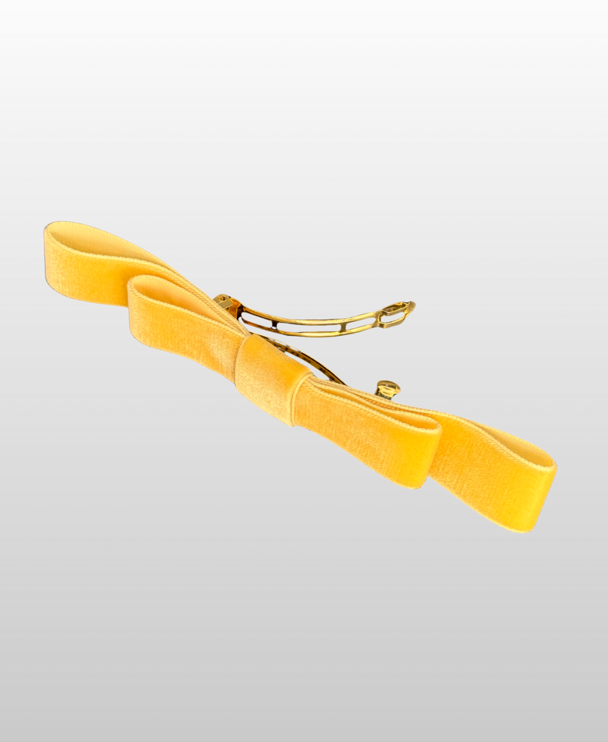 Nœud fabriqué à partir de ruban en polyester recyclé jaune tournesol.