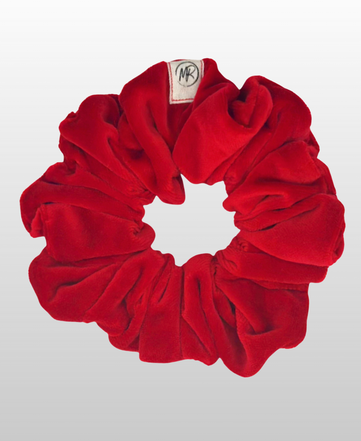 Variante rouge ardente de notre modèle Nicole, en velours de coton rouge vif.